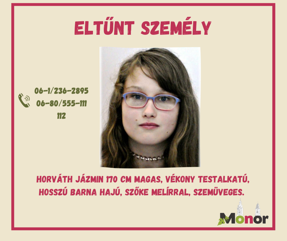 Eltűnt személy felkutatásához kéri a Monori Rendőrkapitányság a lakosság segítségét