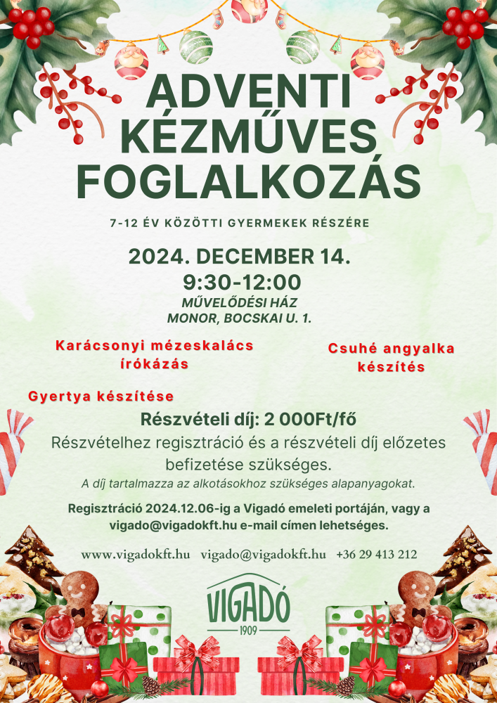 Adventi kézműves foglalkozás